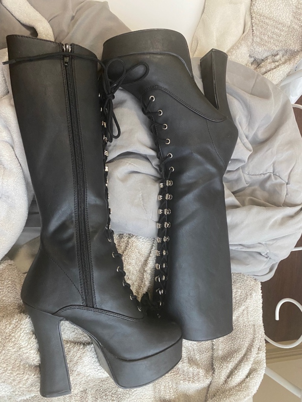 PLEASER Black Knee high boots Size 7